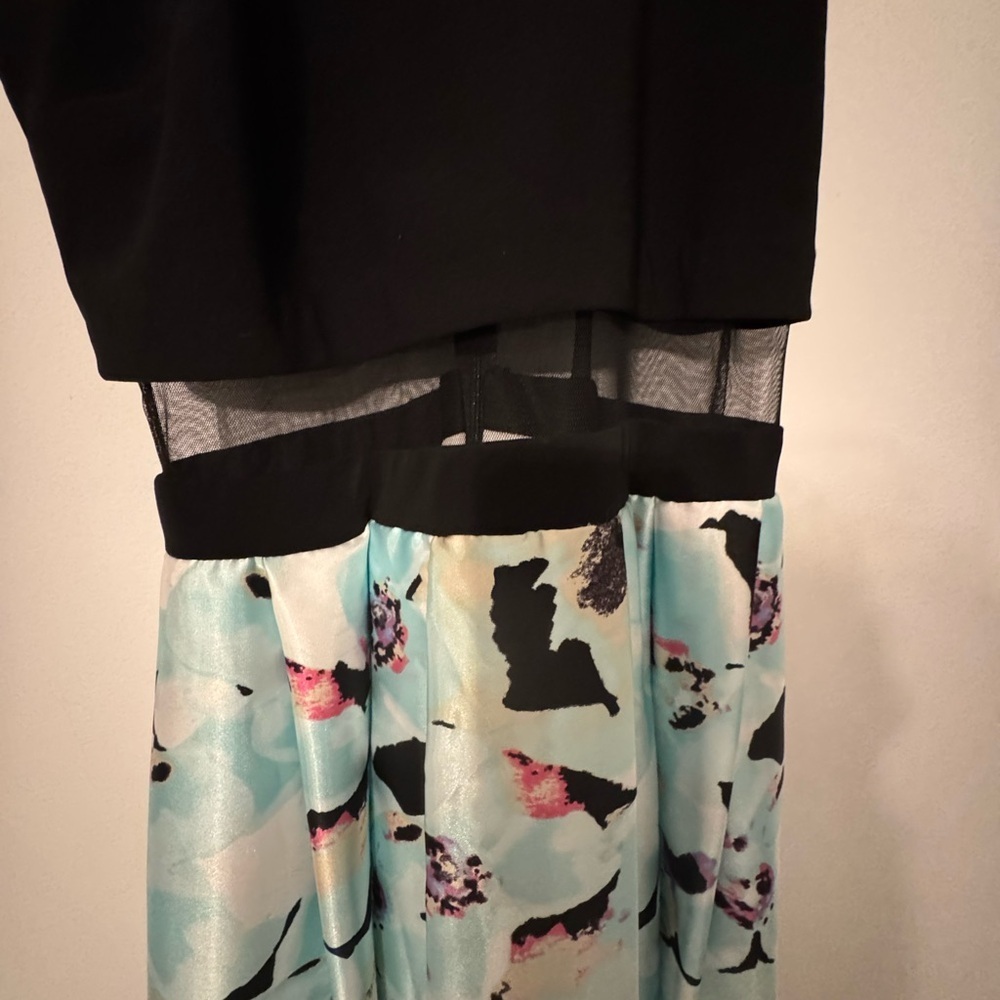BETSY AND ADAM
Illusion Two Piece Halter Prom Dress - Picture 7 of 8